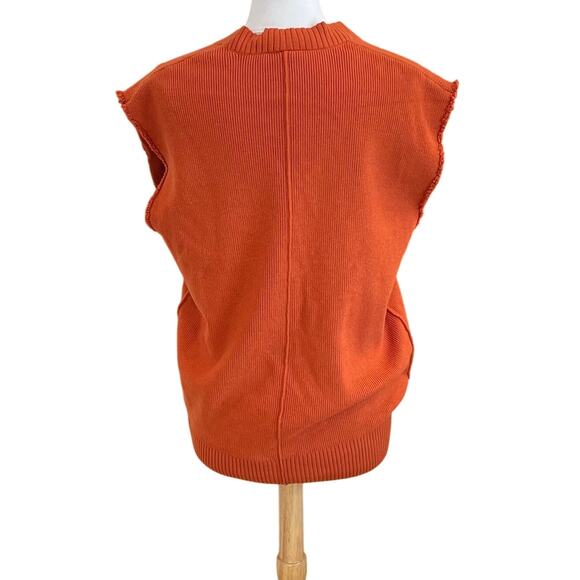 Free People Burnt Orange Oakleigh Oversized Boyfriend Sweater Vest, Size XS - Picture 5 of 16